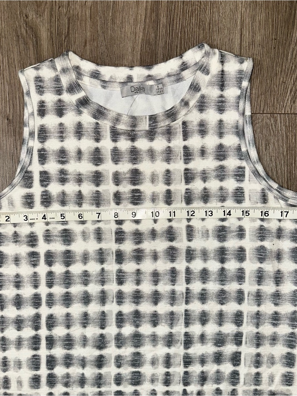 Sleeveless Mini Dress in White and Gray Grid NWOT - Picture 5 of 6